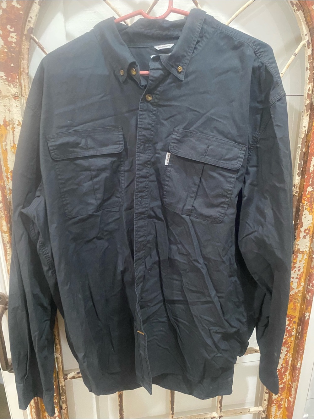 Carhartt Black Button-Down Shirt XXL Relaxed Fit
